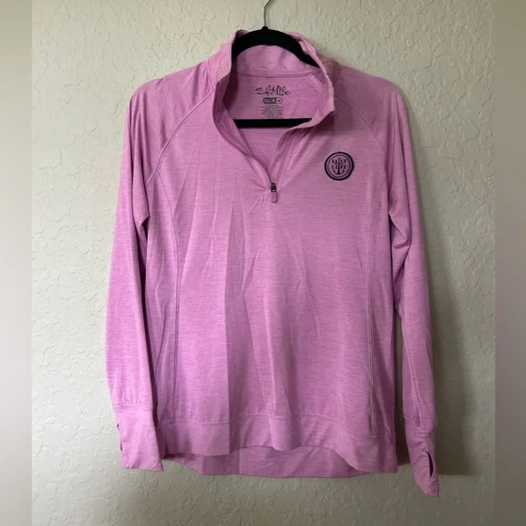 Salt Life Women's Light Pink/Purple Quarter-Zip Sweatshirt - Picture 1 of 4